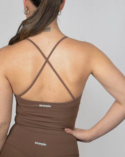 TOP FLARE MARRÓN